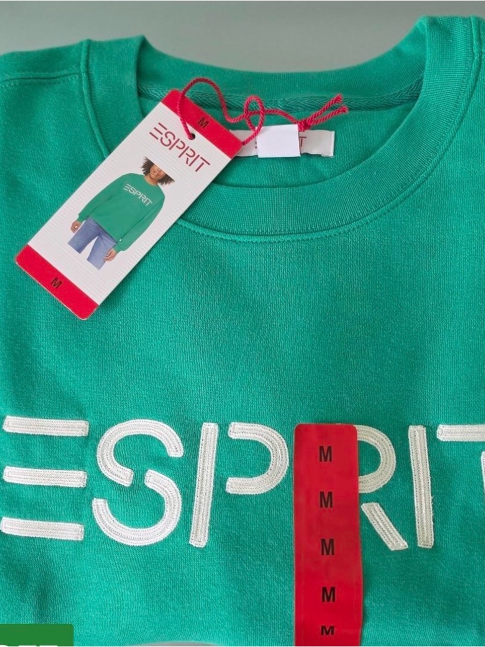 Esprit women’s 
 Teal Green Logo Sweatshirt
